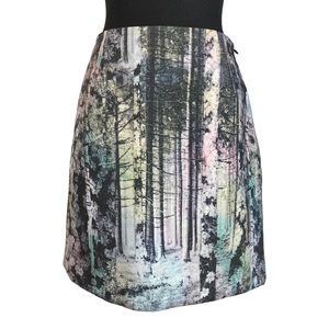 CATHERINE MALANDRINO ☆ Birch Tree Forest A-Line Skirt ☆ Size 2 ☆ NWT $88.00